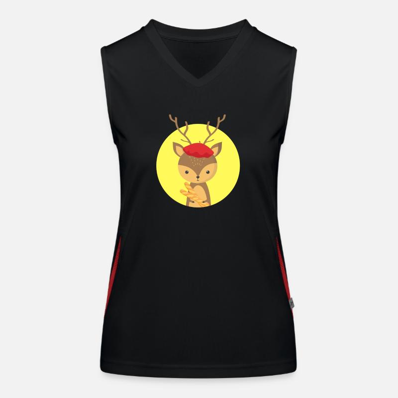 Hirsche und Frankreich Funktionelles Kontrast-Tank Top für Frauen