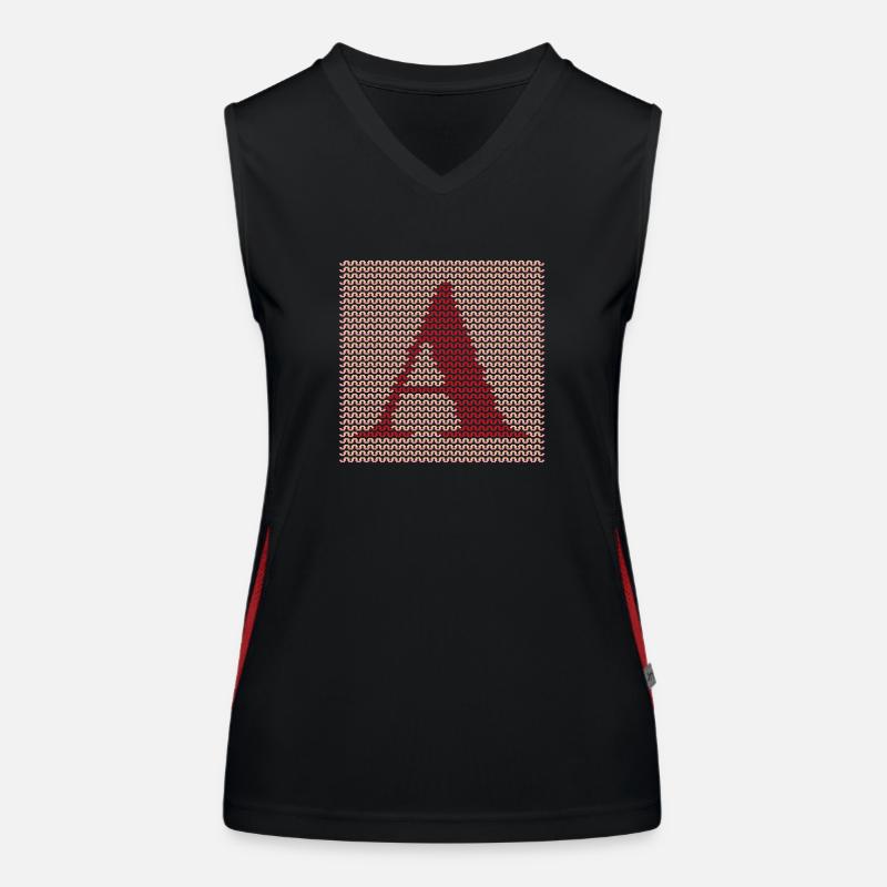 Garn Serif Buchstabe A Rot Funktionelles Kontrast-Tank Top für Frauen