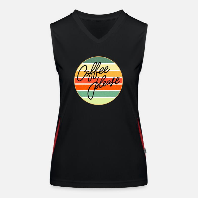 Coffee Please Retro Sunset Women's Functional Contrast Tank Top