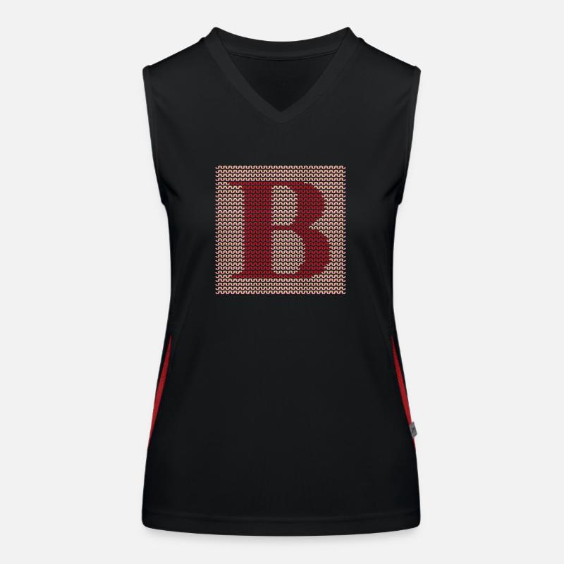 Garn Serif Buchstabe B Rot Funktionelles Kontrast-Tank Top für Frauen
