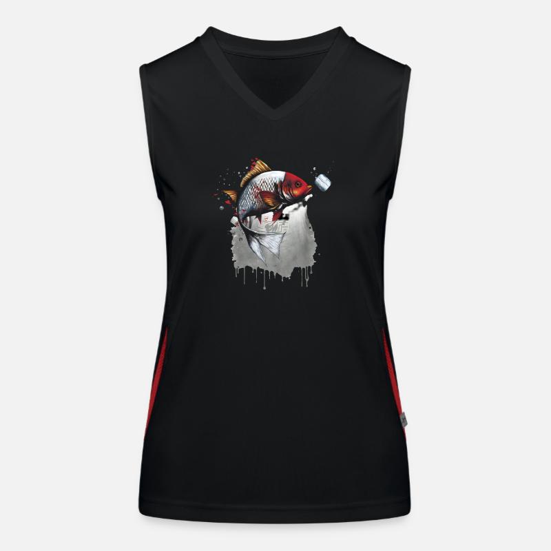 Japanese Carp Women's Functional Contrast Tank Top