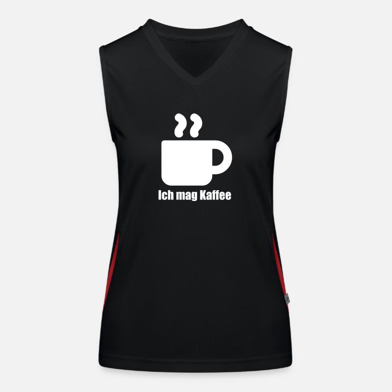 Ich mag Kaffee Funktionelles Kontrast-Tank Top für Frauen