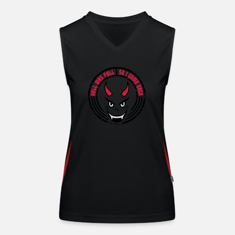 hell was full Zitat Funktionelles Kontrast-Tank Top für Frauen