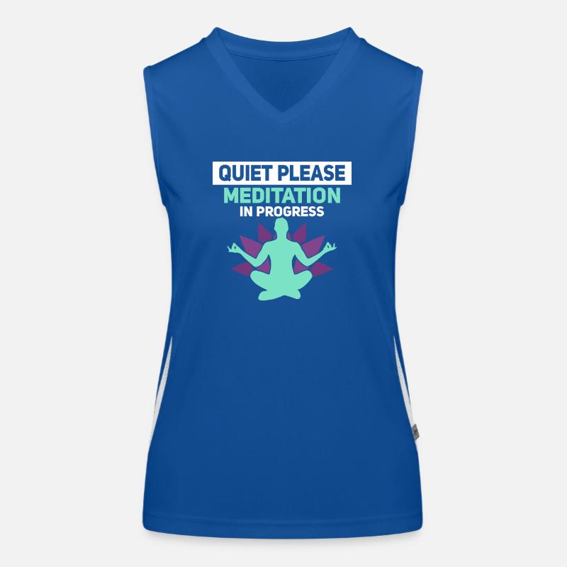 Quiet Please - Meditation In Progress Yoga Meditat Funktionelles Kontrast-Tank Top für Frauen