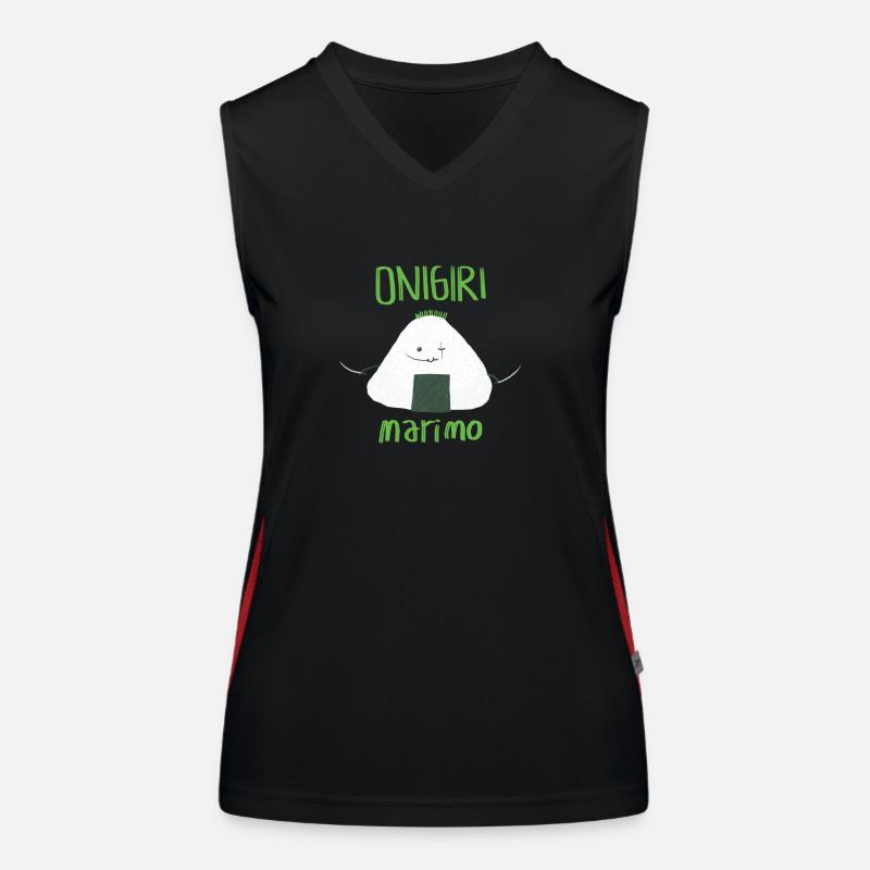 cute onigiri Women's Functional Contrast Tank Top