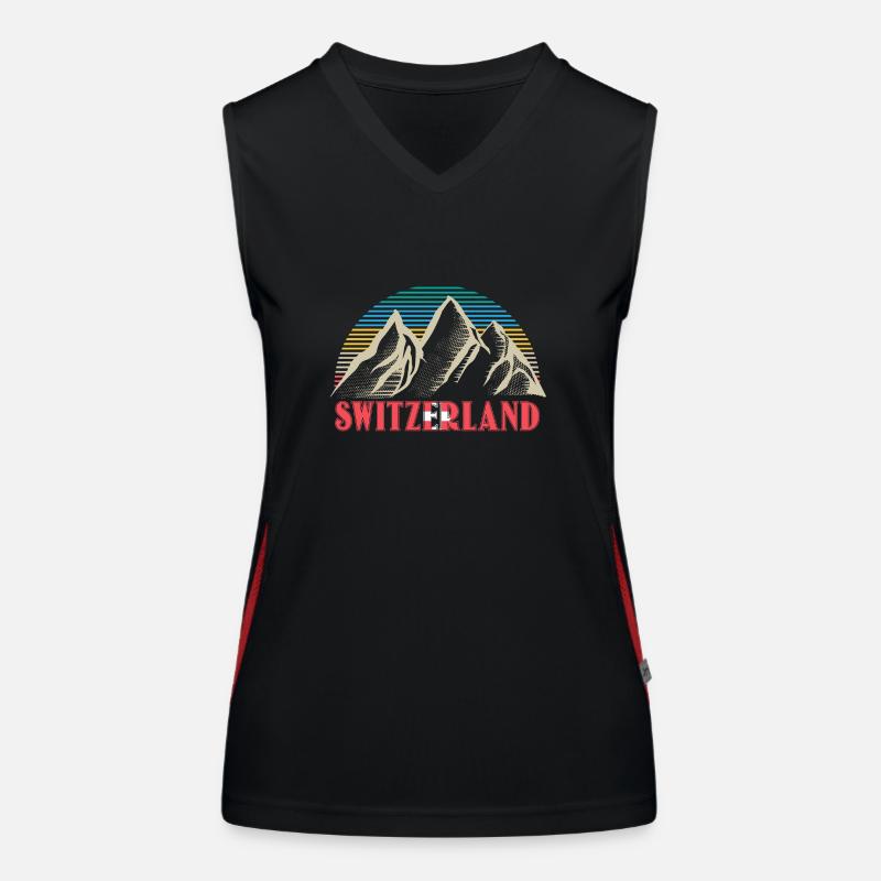 Schweiz Schweizerisch Herkunft Geschenk Funktionelles Kontrast-Tank Top für Frauen