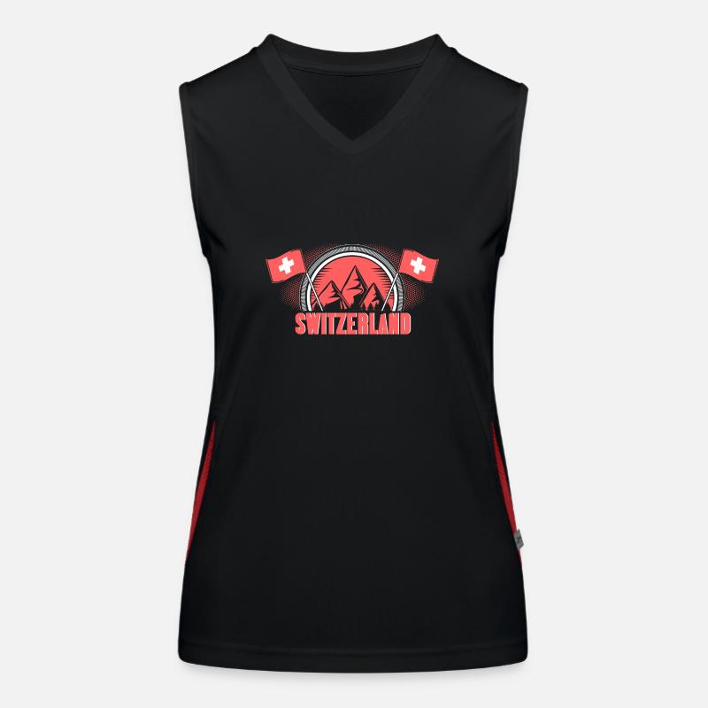 Schweiz Alpen Herkunft Geschenk Funktionelles Kontrast-Tank Top für Frauen