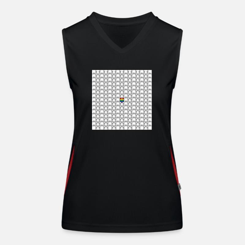 Rainbow Flag Puzzle Piece LGBTQ Gift Débardeur respirant contrasté Femme