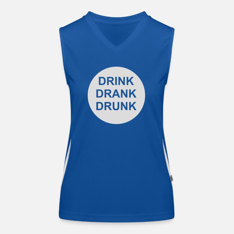 drink drank drunk Zitat Funktionelles Kontrast-Tank Top für Frauen