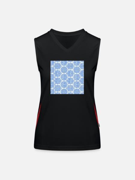 Modèle chinois - Débardeur respirant contrasté Femme - noir/rouge - Devant