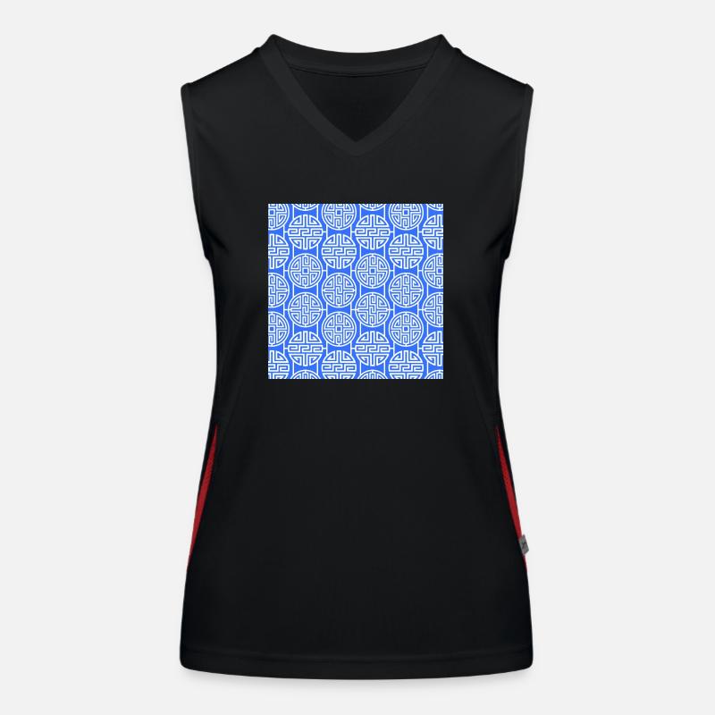 Chinesisches Muster Funktionelles Kontrast-Tank Top für Frauen