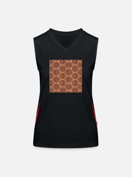 Modèle chinois - Débardeur respirant contrasté Femme - noir/rouge - Devant