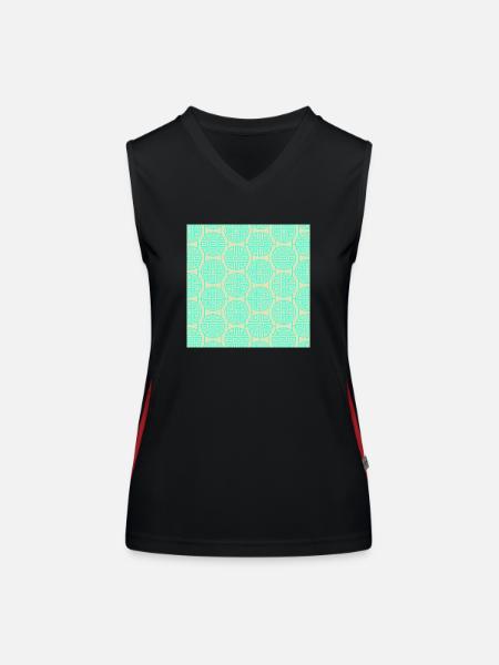 Modèle chinois - Débardeur respirant contrasté Femme - noir/rouge - Devant