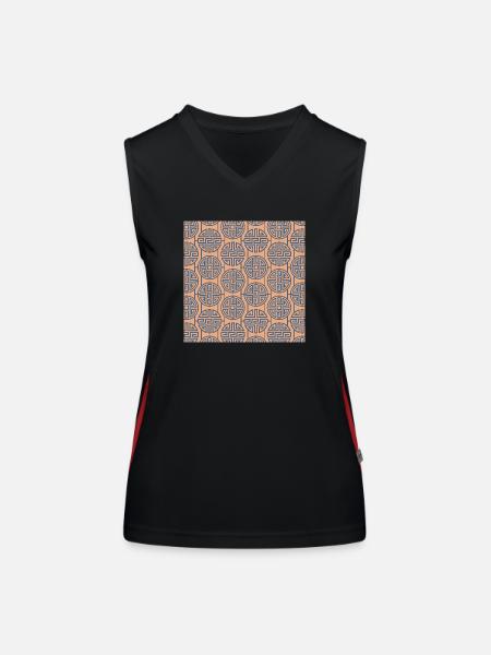 Modèle chinois - Débardeur respirant contrasté Femme - noir/rouge - Devant