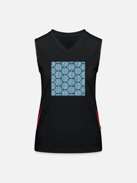 Modèle chinois - Débardeur respirant contrasté Femme - noir/rouge - Devant
