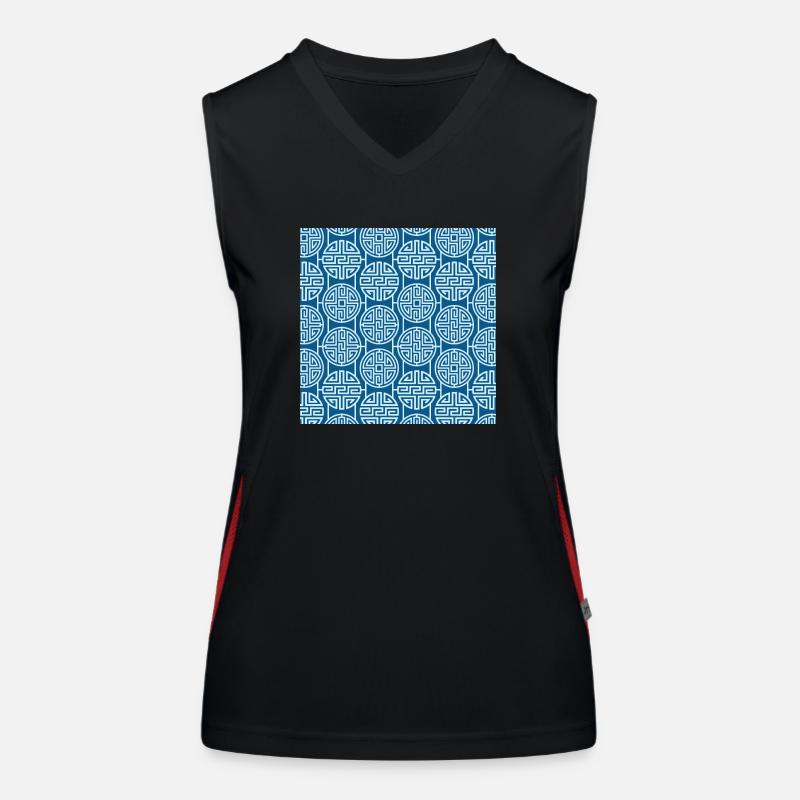 Chinesisches Muster Funktionelles Kontrast-Tank Top für Frauen
