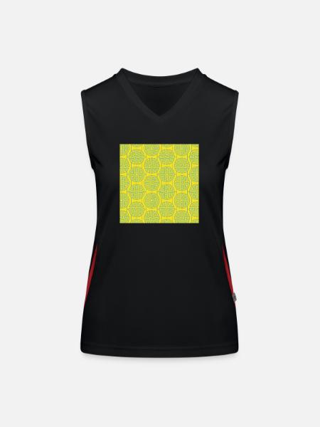 Modèle chinois - Débardeur respirant contrasté Femme - noir/rouge - Devant