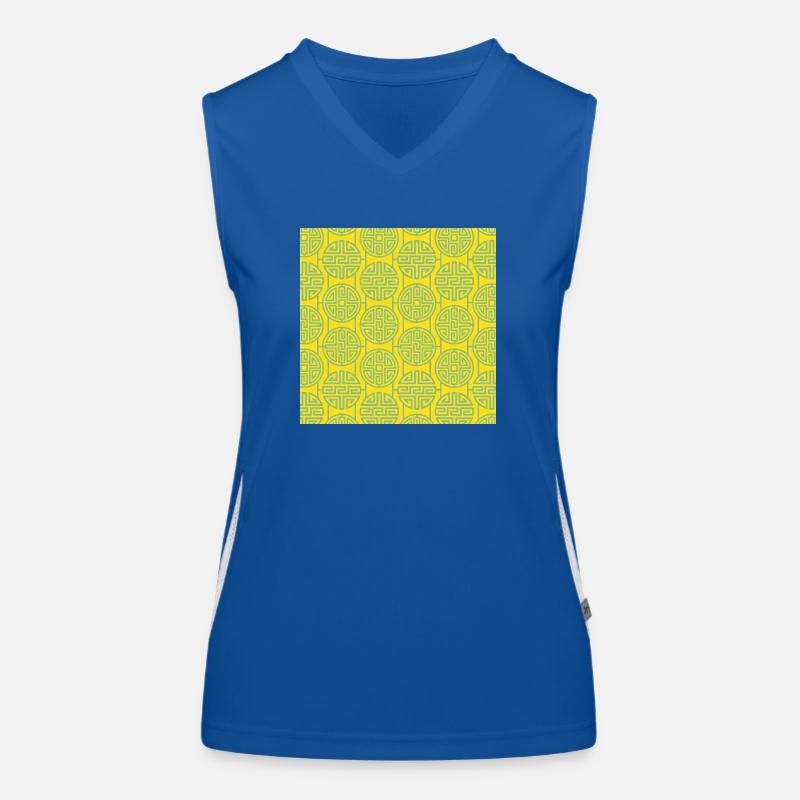 Chinesisches Muster Funktionelles Kontrast-Tank Top für Frauen