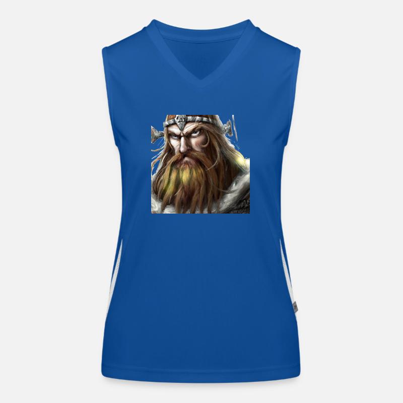 Wütender Wikingerkopf Funktionelles Kontrast-Tank Top für Frauen