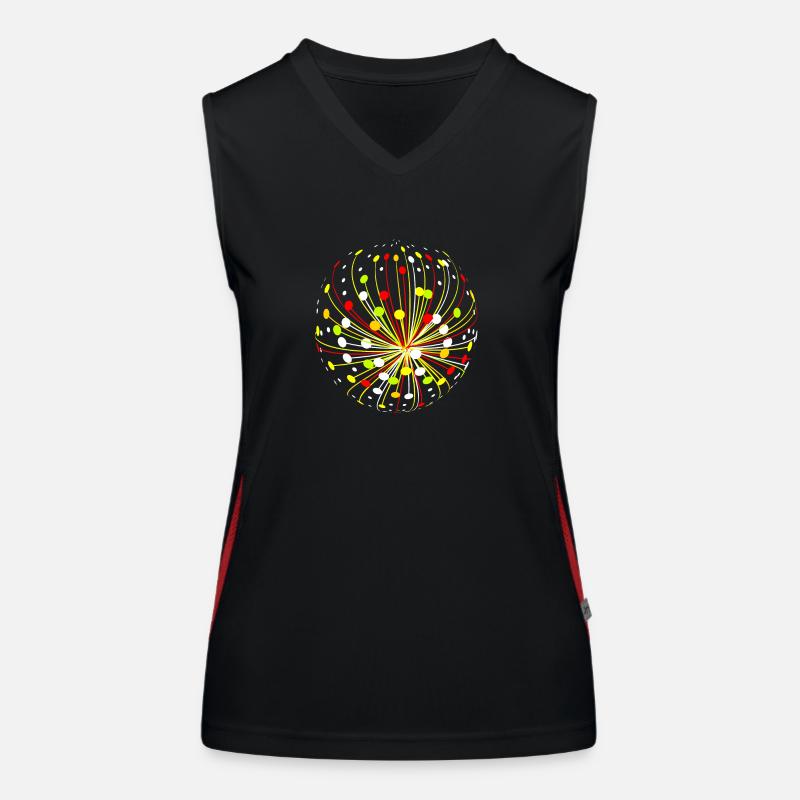 Multi Color Abstract Explosion Women's Functional Contrast Tank Top