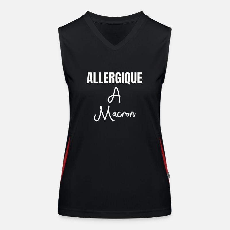 Allergique à Macron Débardeur respirant contrasté Femme