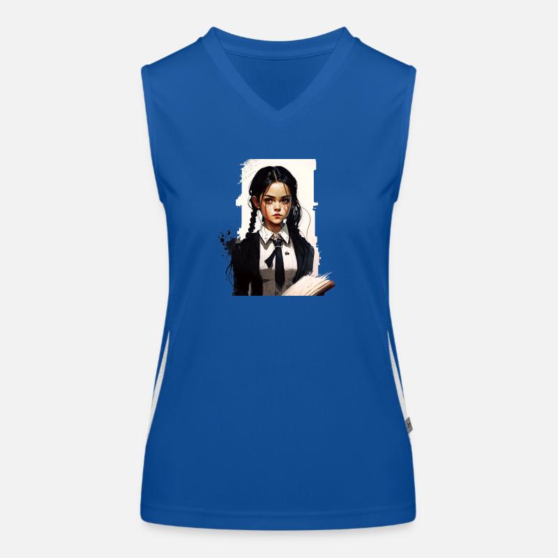 Junges Schulmädchen mit Buch Funktionelles Kontrast-Tank Top für Frauen