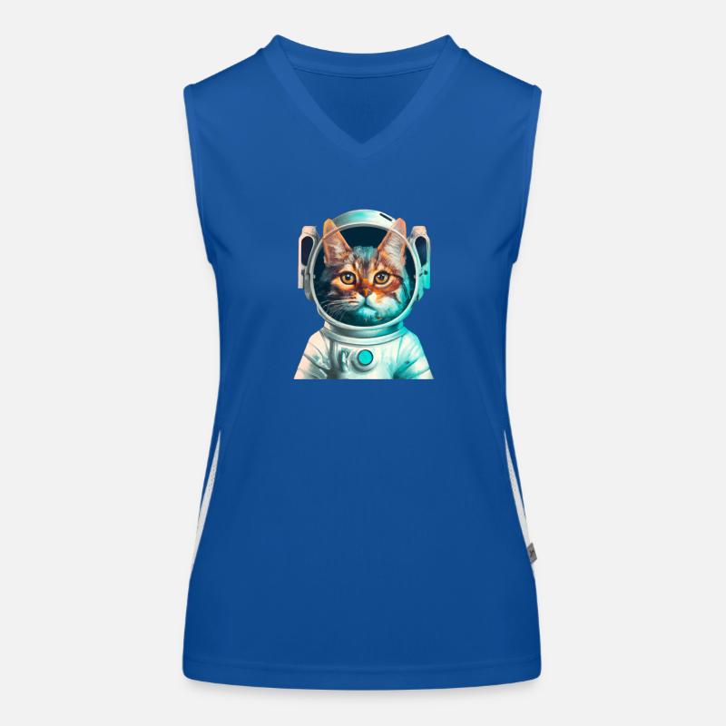 space cat Funktionelles Kontrast-Tank Top für Frauen