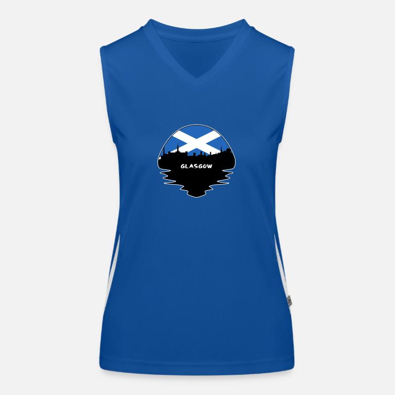 Glasgow Ecosse Drapeau Skyline Voyage Silhouette Débardeur respirant contrasté Femme