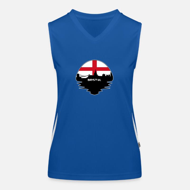 Bristol Angleterre Drapeau Skyline Voyage Silhouette Débardeur respirant contrasté Femme