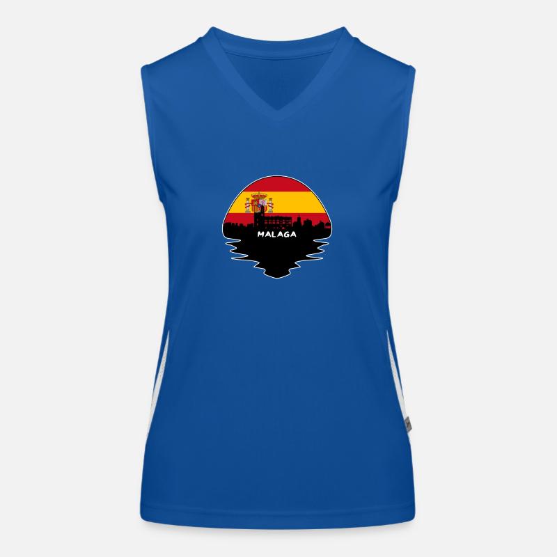 malaga, espagne, drapeau, horizon, silhouette, voyage Débardeur respirant contrasté Femme