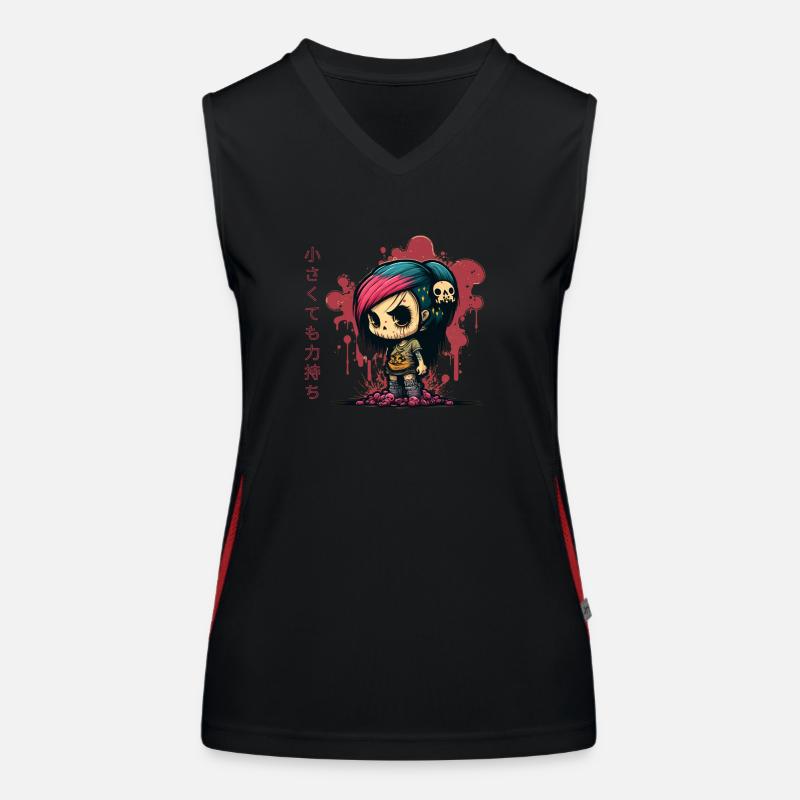 Anime Chibi Urban Graffiti | Klein aber oho Funktionelles Kontrast-Tank Top für Frauen