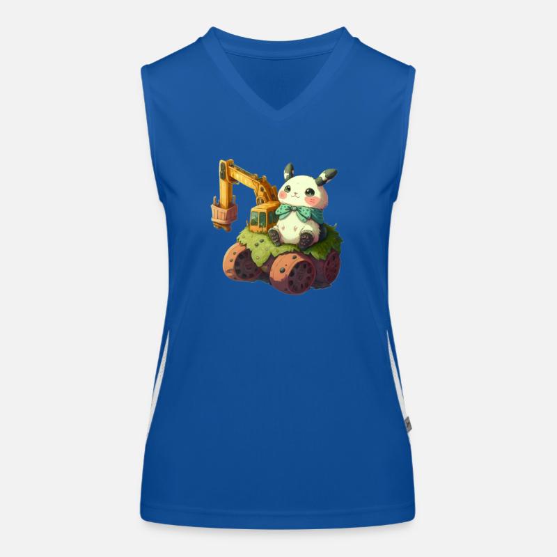 Backhoe panda Women's Functional Contrast Tank Top