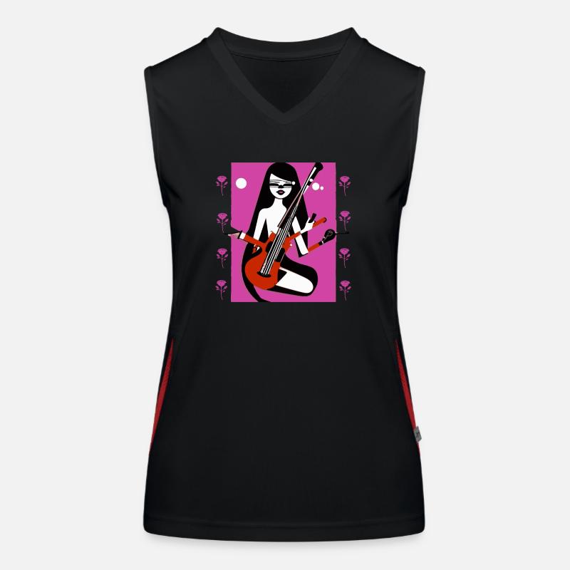 Musik Mädchen Funktionelles Kontrast-Tank Top für Frauen