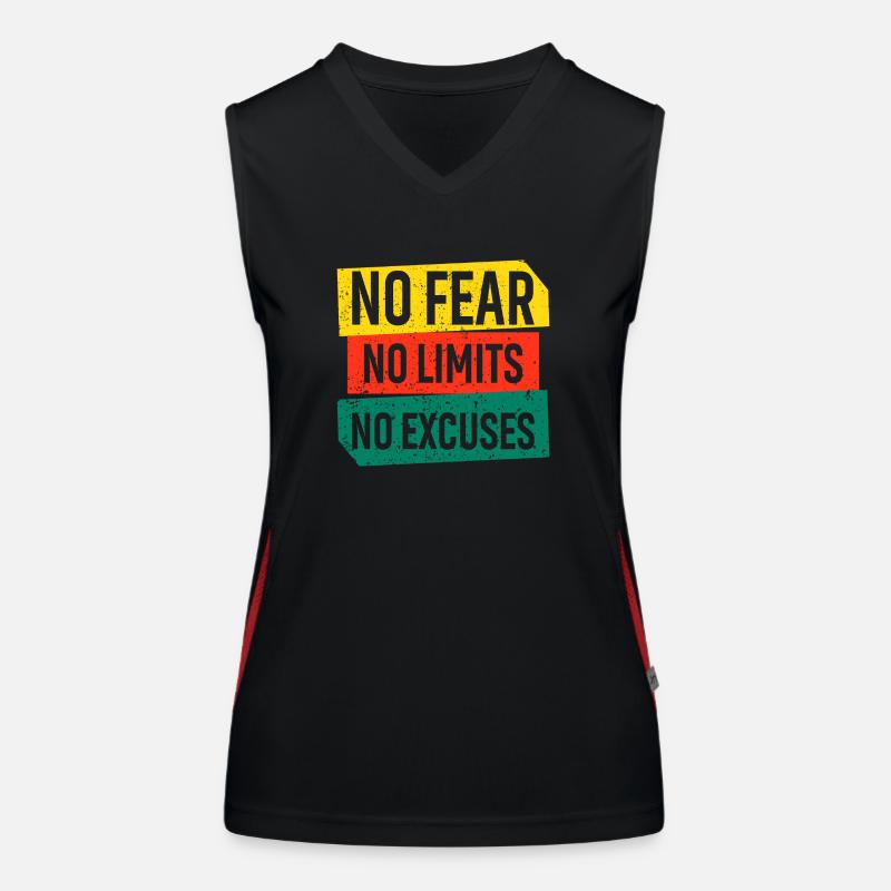 Pas de peur Pas de limites Pas d’excuses Débardeur respirant contrasté Femme
