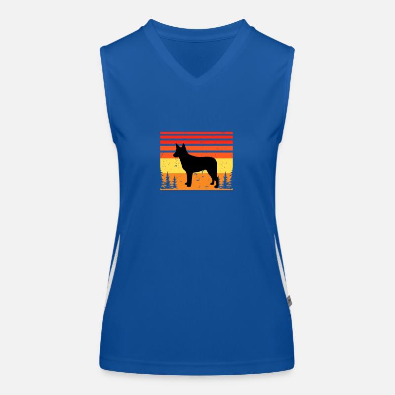 Australian Stumpy Tail Cattle Dog Silhouette Funktionelles Kontrast-Tank Top für Frauen