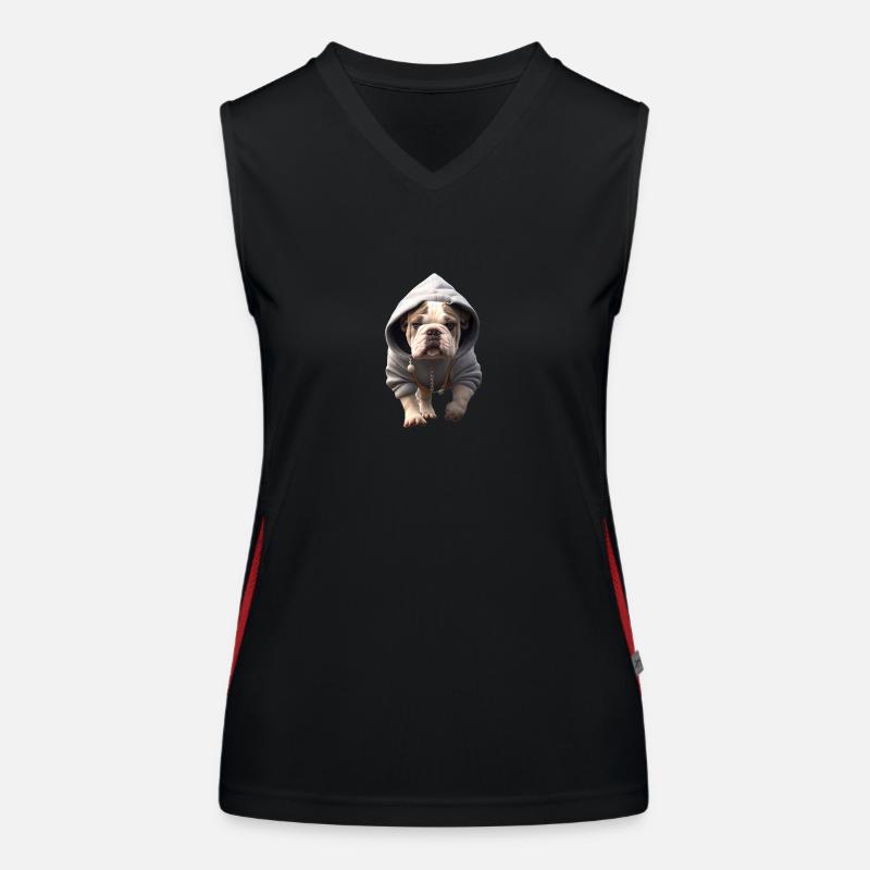 Chien avec sweat à capuche Débardeur respirant contrasté Femme