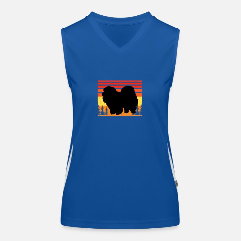 Chow Chow Dog Lover Silhouette Vintage Sunset Women's Functional Contrast Tank Top