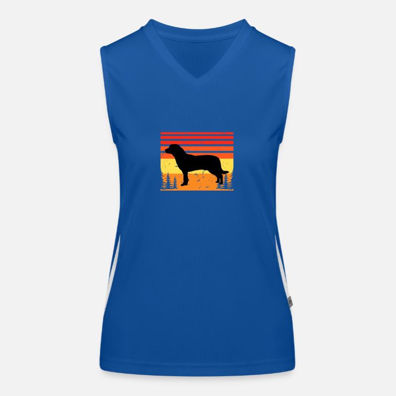 Entlebucher Sennenhund Silhouette Retro Sunset Funktionelles Kontrast-Tank Top für Frauen