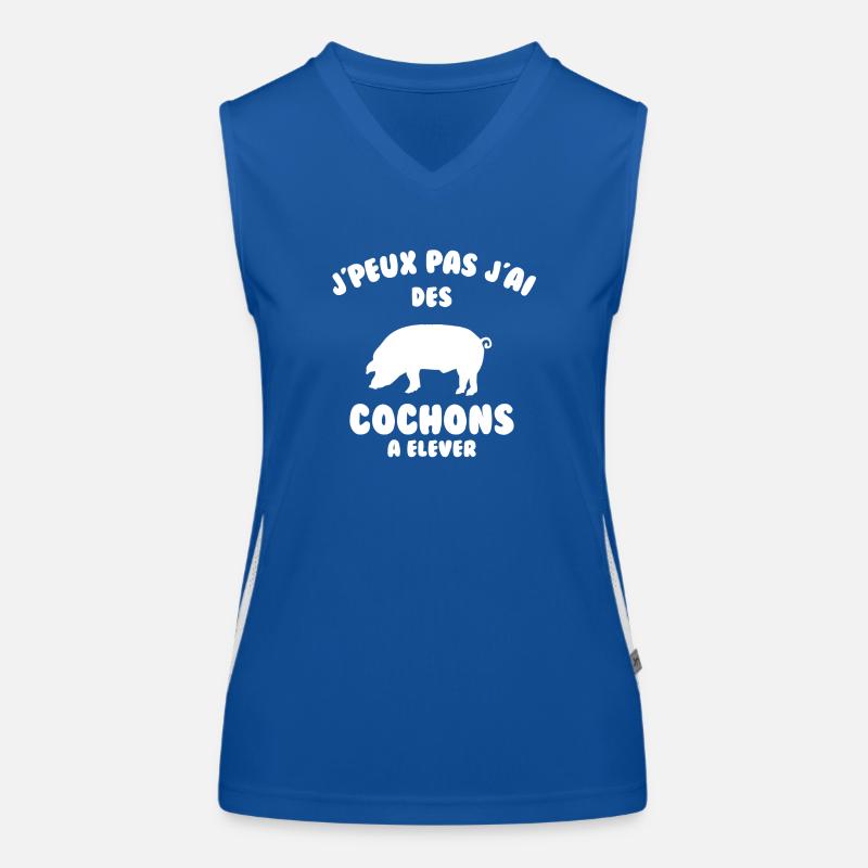 J’peux pas j’ai des cochons à élever Débardeur respirant contrasté Femme