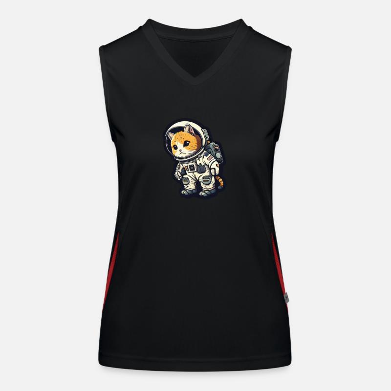 Meownaut astronaut cat for cat daddy Women's Functional Contrast Tank Top