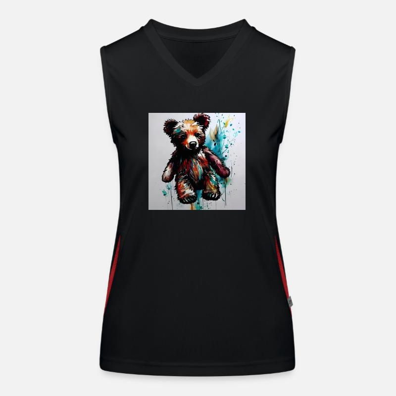 Teddybear Funktionelles Kontrast-Tank Top für Frauen