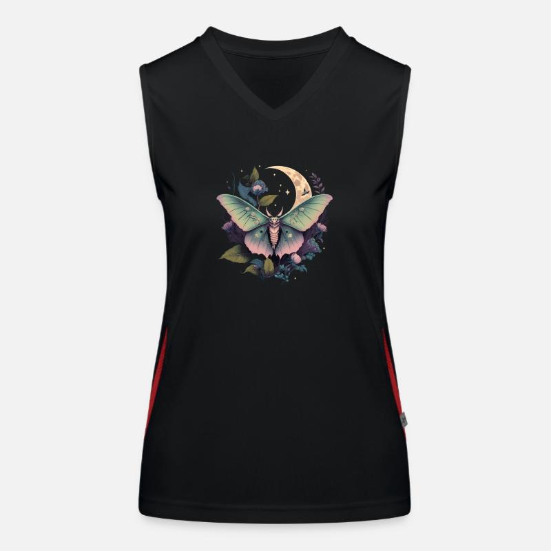 Mitternachtsmotte Funktionelles Kontrast-Tank Top für Frauen