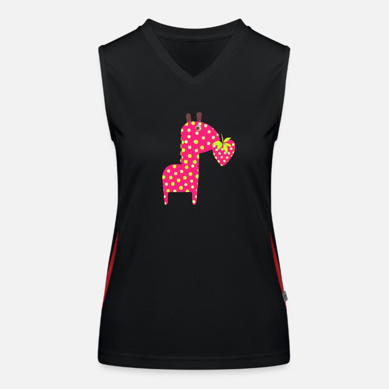 Erdbeer - Giraffe Funktionelles Kontrast-Tank Top für Frauen