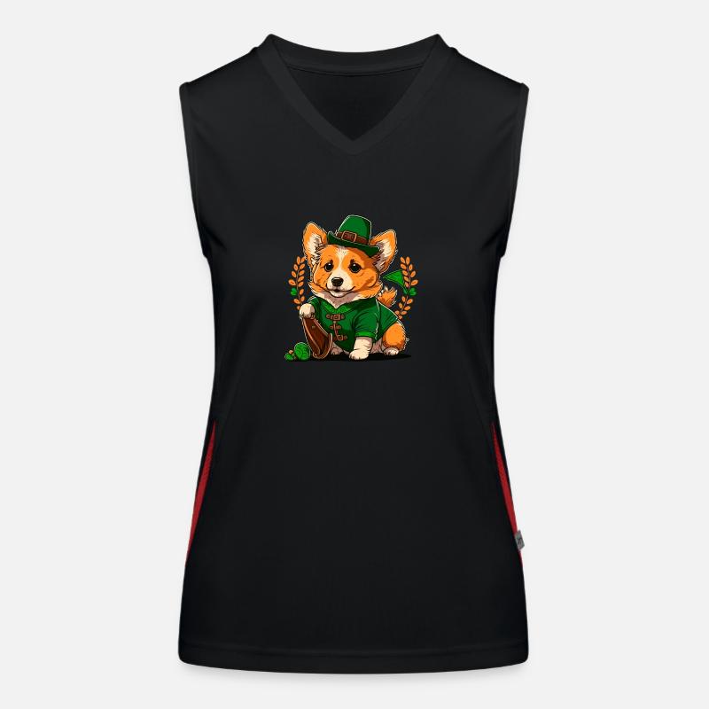 Leprechaun Corgi Débardeur respirant contrasté Femme