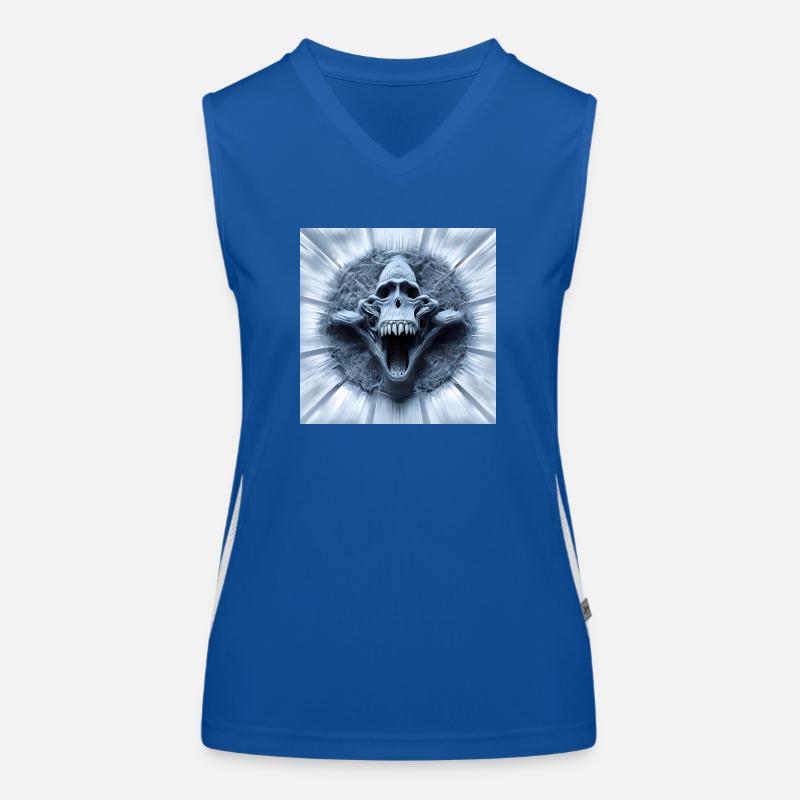 Affenschädel, Monkey Skull, Schädel, Digital Art Funktionelles Kontrast-Tank Top für Frauen