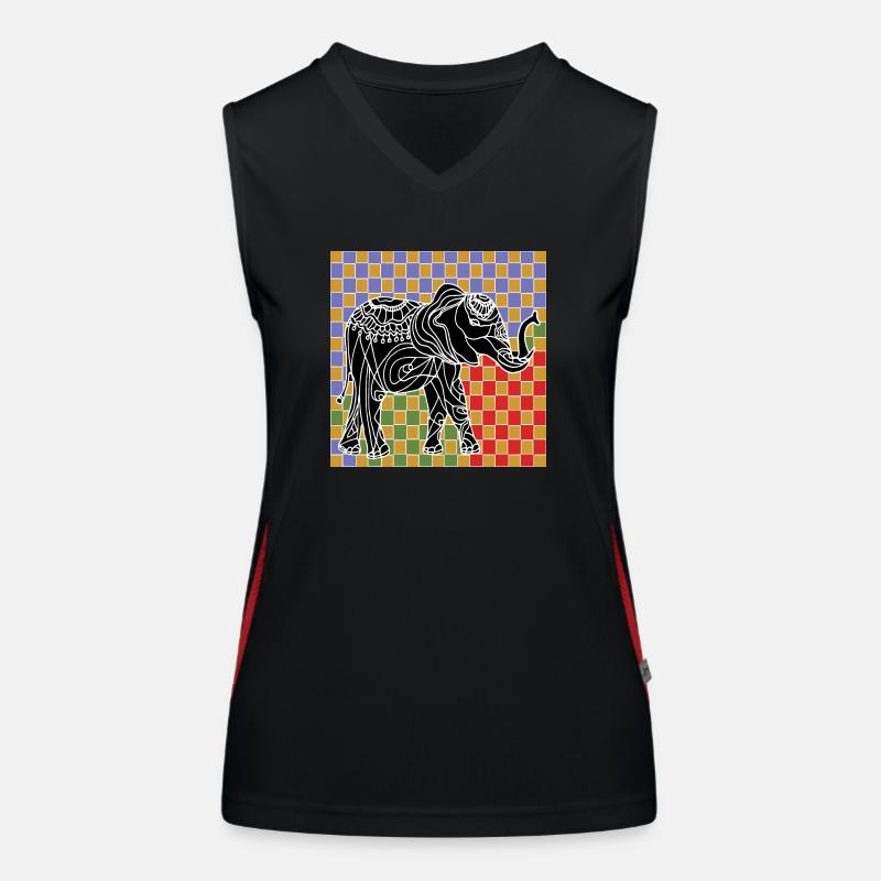 Elefant Funktionelles Kontrast-Tank Top für Frauen