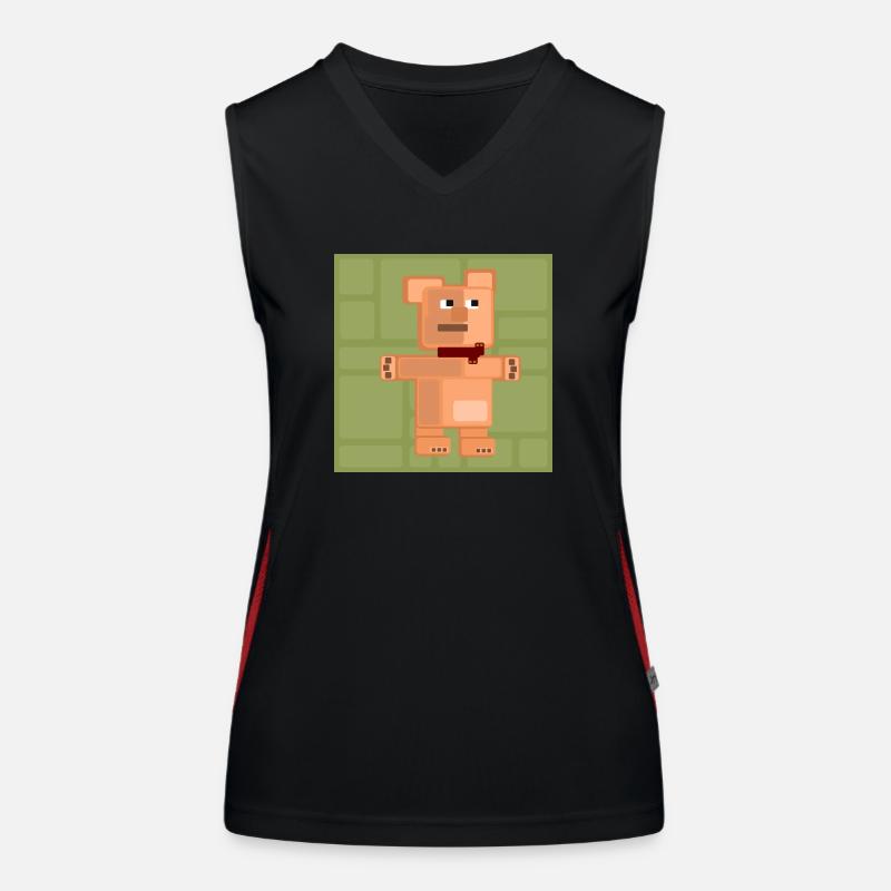 PixelArt Bär Funktionelles Kontrast-Tank Top für Frauen