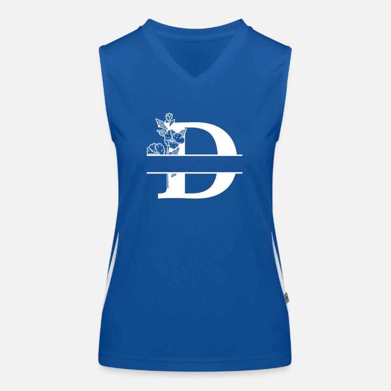 Personalisierter Blumenbuchstabe D Funktionelles Kontrast-Tank Top für Frauen