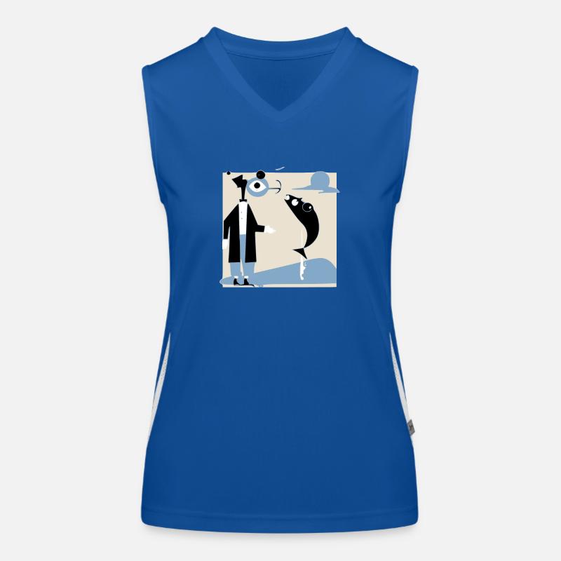 Der Mann des Meeres Funktionelles Kontrast-Tank Top für Frauen