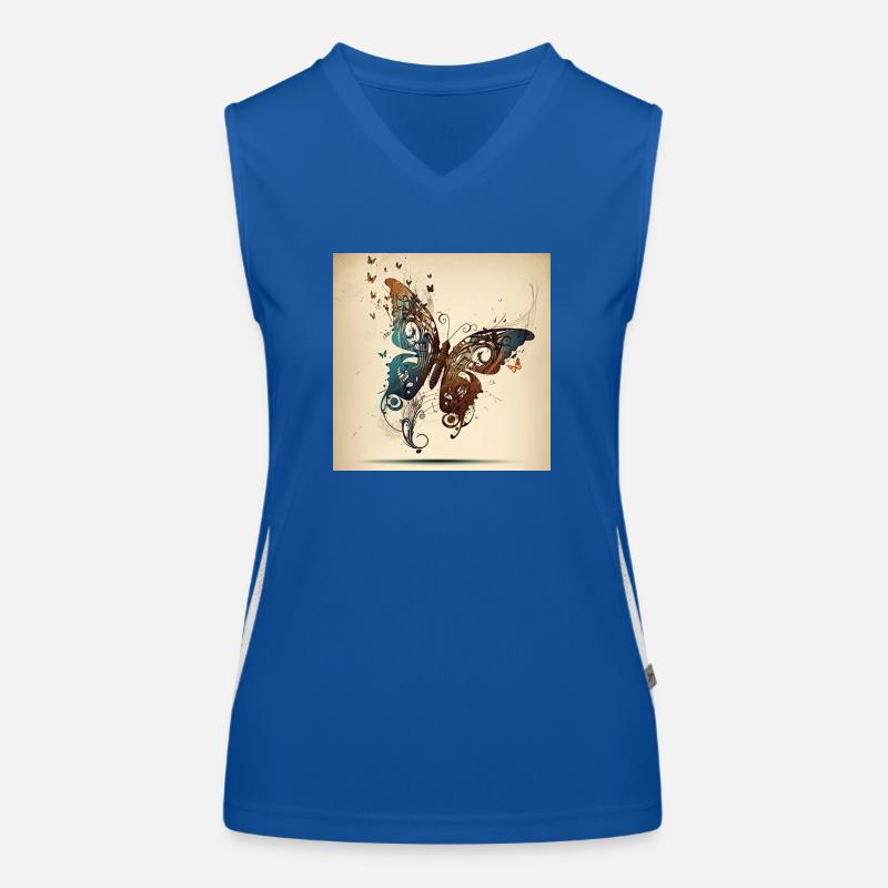 Butterfly, notes Women's Functional Contrast Tank Top